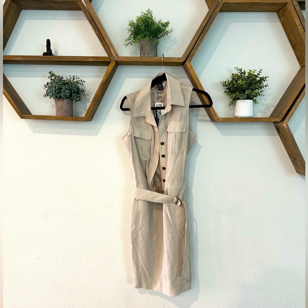 Leslie Stuart tan dress